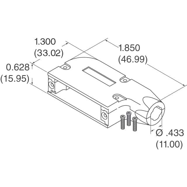 981-009-130R121 NorComp Inc.  Carcasas traseras para conectores D-Sub en forma de D